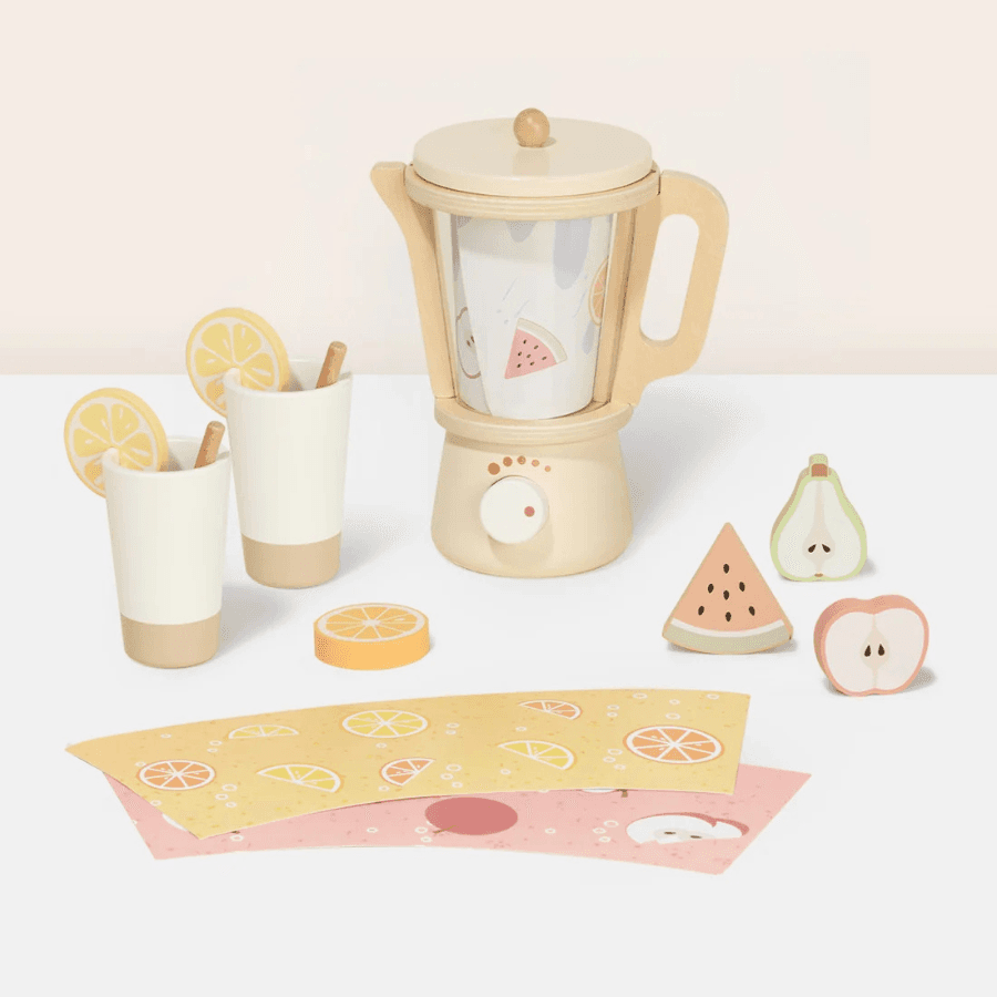 TOOKY TOY Wooden Blender Set  – خلاط الأطفال الخشبي مع الإكسسوارات